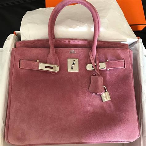 pink hermes bag|hermes pink suede bag.